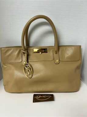 ONNA EHRLICH Beige/Tan Genuine Leather Handbag – Like New / Excellent Condition